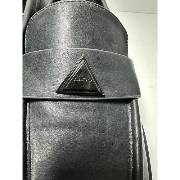 ALDO Mena Black Platform Lug Sole Chunky Slip On Casual Loafers Women's Size 8M - Picture 9 of 10